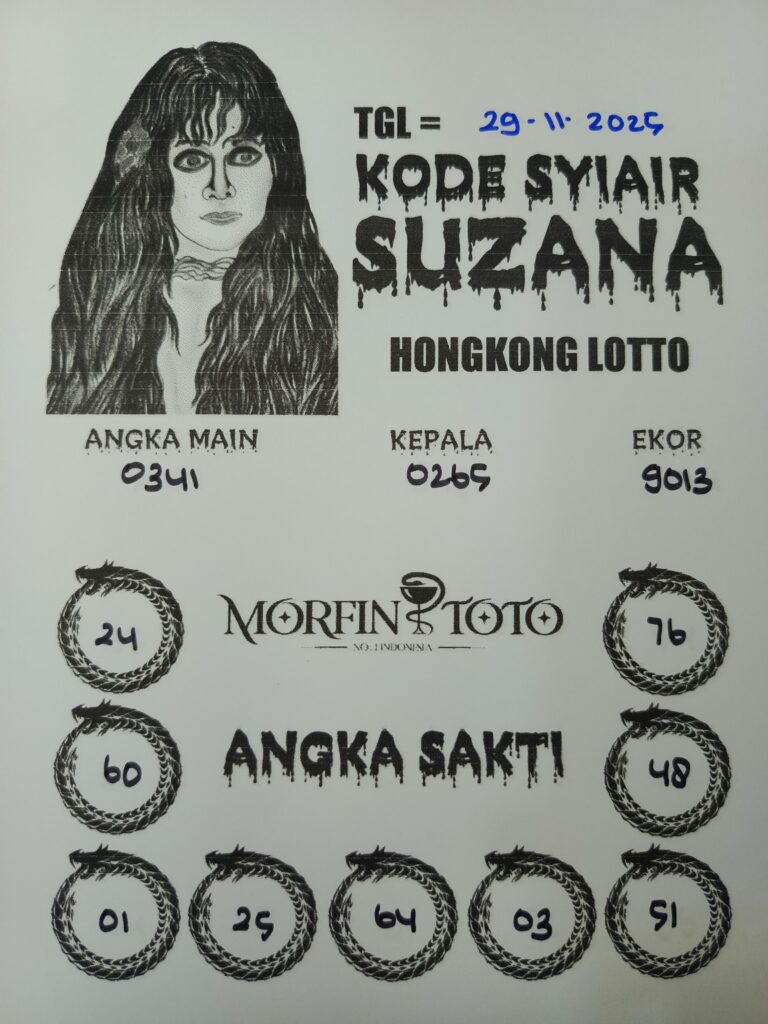 SYAIR TOGEL SUZANA HONGKONG LOTTO 29 NOVEMBER 2025