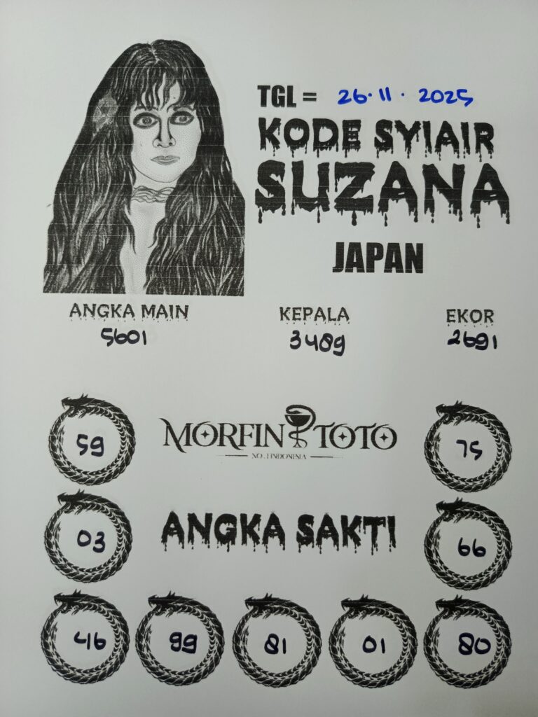 SYAIR TOGEL SUZANA  JAPAN  26 OKTOBER  2025