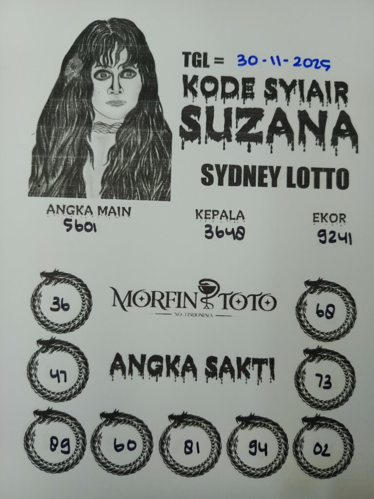 SYAIR TOGEL SUZANA SYDNEY LOTTO 30 NOVEMBER 2025