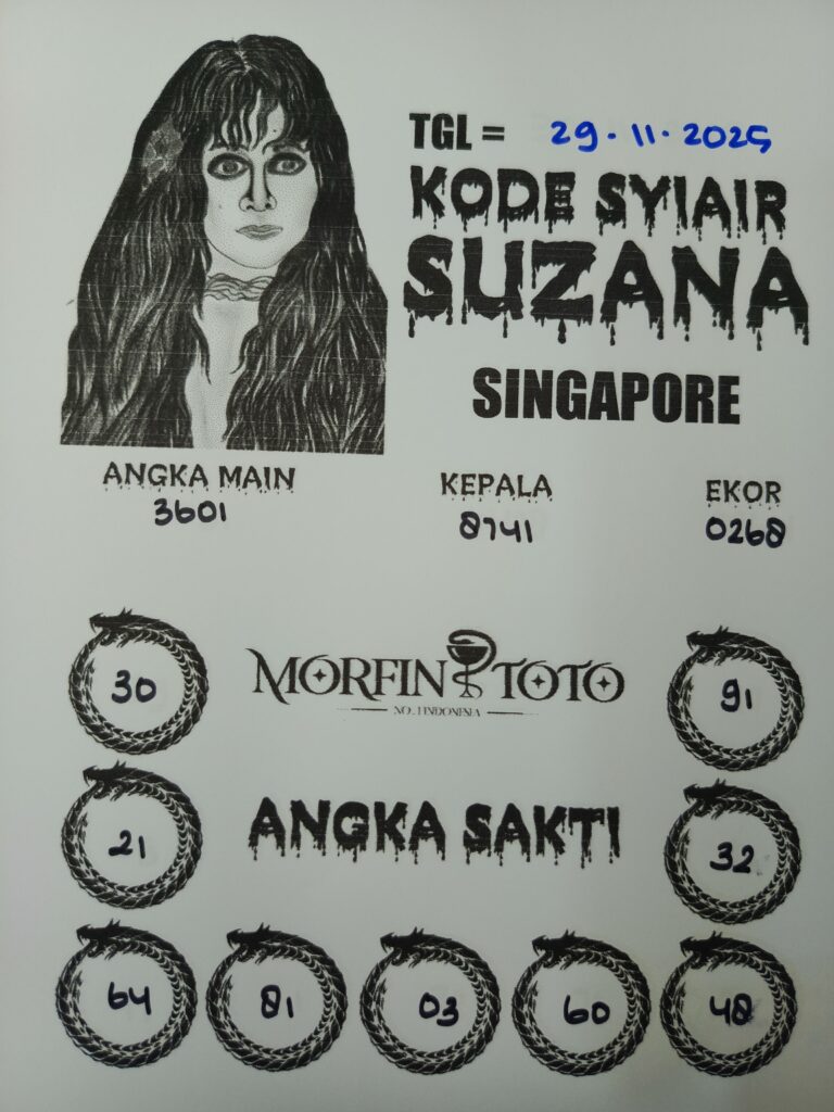 SYAIR TOGEL SUZANA SINGAPORE POOLS 29 NOVEMBER 2025