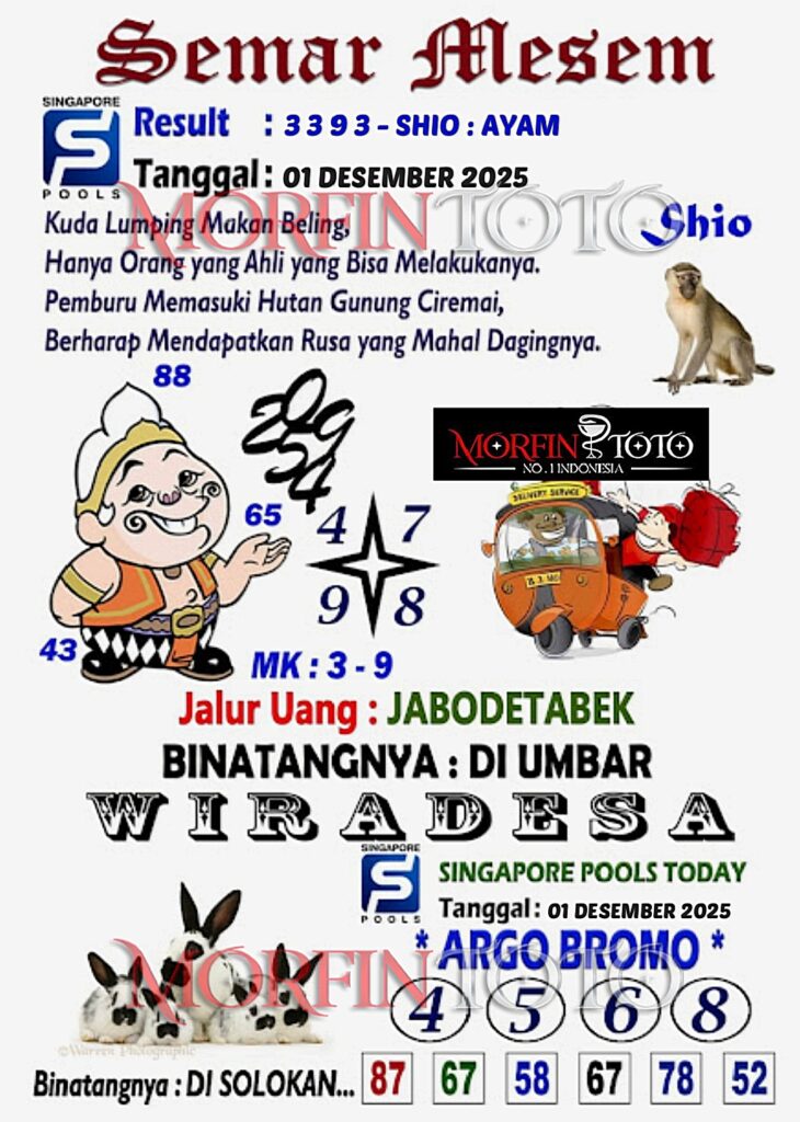 SYAIR TOGEL SEMAR MESEM SINGAPORE 01 DESEMBER 2025