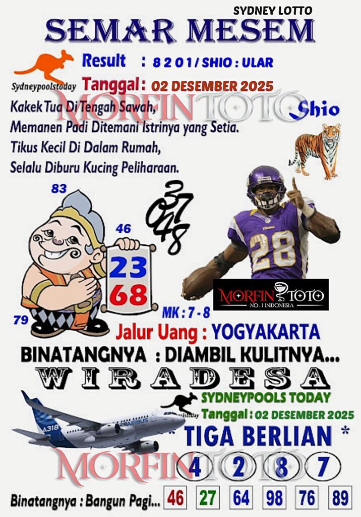 SYAIR TOGEL SEMAR MESEM SYDNEY LOTTO 02DESEMBER 2025