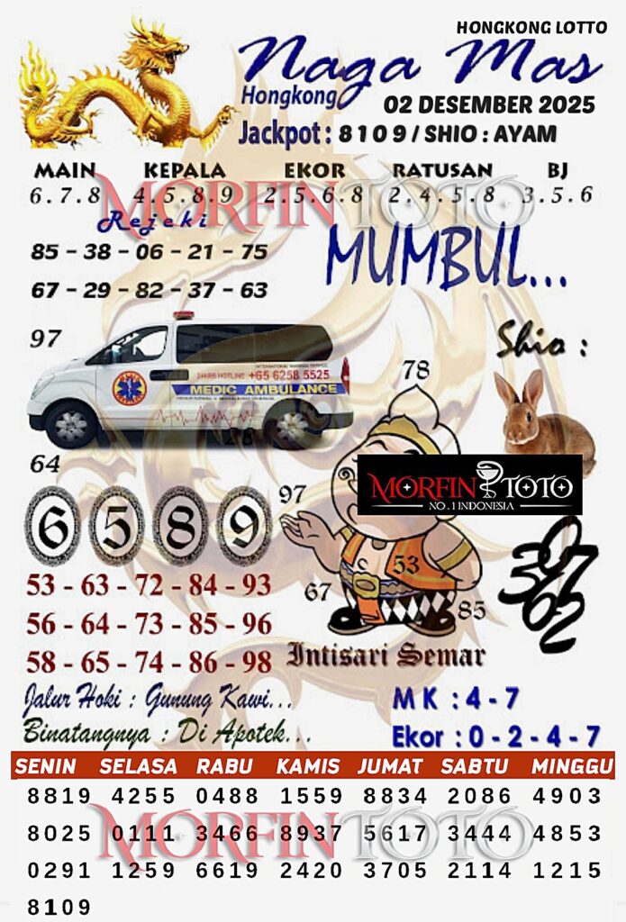 SYAIR TOGEL NAGA MAS HONGKONG LOTTO 02 DESEMBER 2025