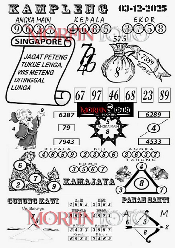SYAIR TOGEL KAMPLENG SINGAPORE 03 DESEMBER 2025