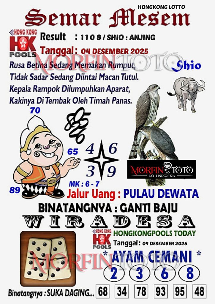 SYAIR TOGEL SEMAR MESEM HONGKONG LOTTO 04 DESEMBER 2025