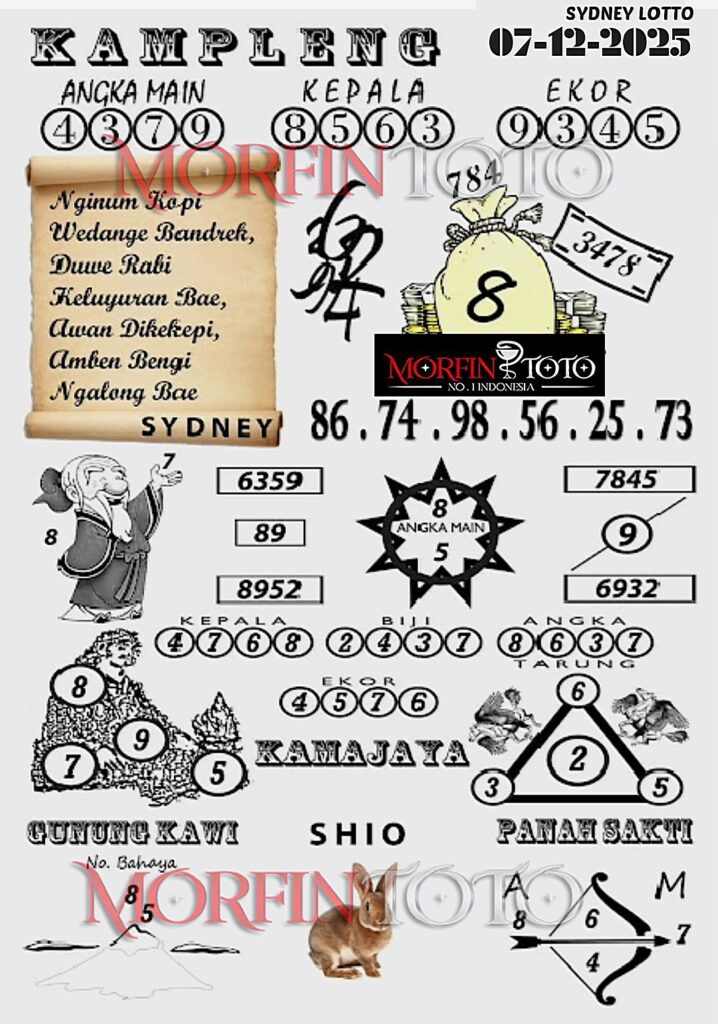 SYAIR TOGEL KAMPLENG SYDNEY LOTTO 07 DESEMBER 2025