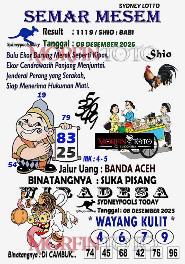 SYAIR TOGEL SEMAR MESEM SYDNEY LOTTO 09 DESEMBER 2025