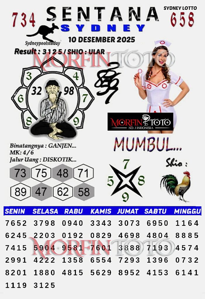 SYAIR TOGEL SENTANA SYDNEY LOTTO 10 DESEMBER2025