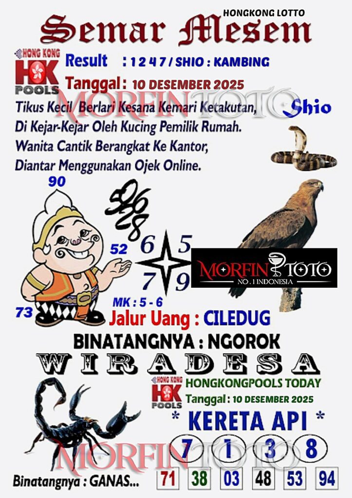 SYAIR TOGEL SEMAR MESEM  HONGKONG LOTTO 10 DESEMBER 2025