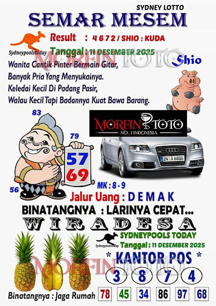 SYAIR TOGEL SEMAR MESEM SYDNEY LOTTO 11 DESEMBER 2025
