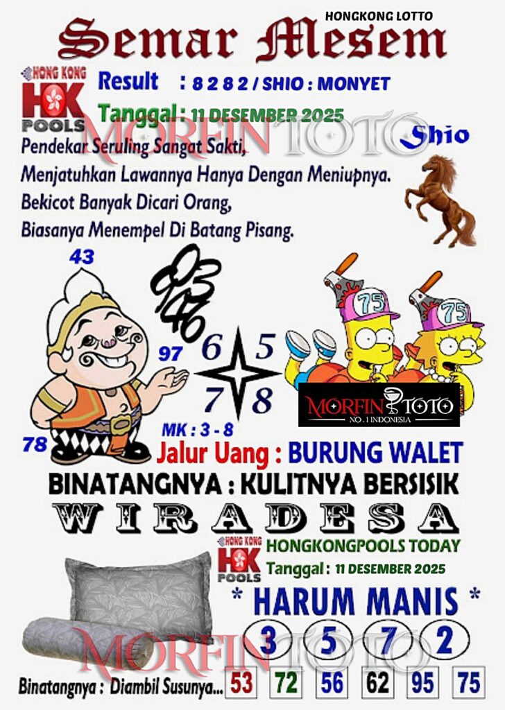 SYAIR TOGEL SEMAR MESEM  HONGKONG LOTTO 11 DESEMBER 2025