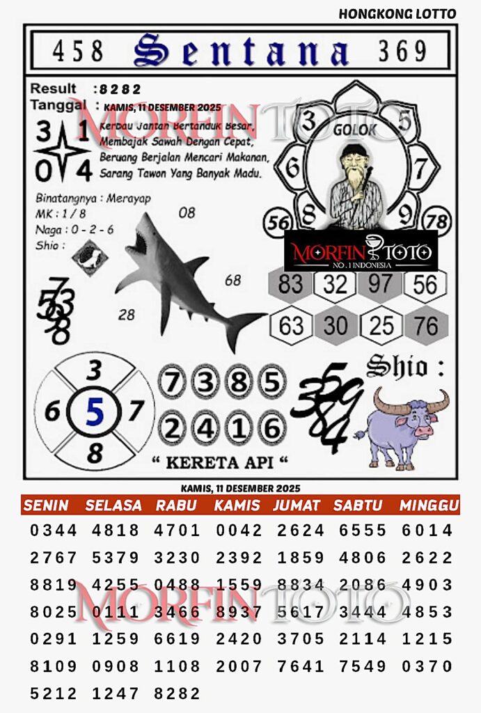 SYAIR TOGEL SENTANA  HONGKONG LOTTO 11 DESEMBER 2025