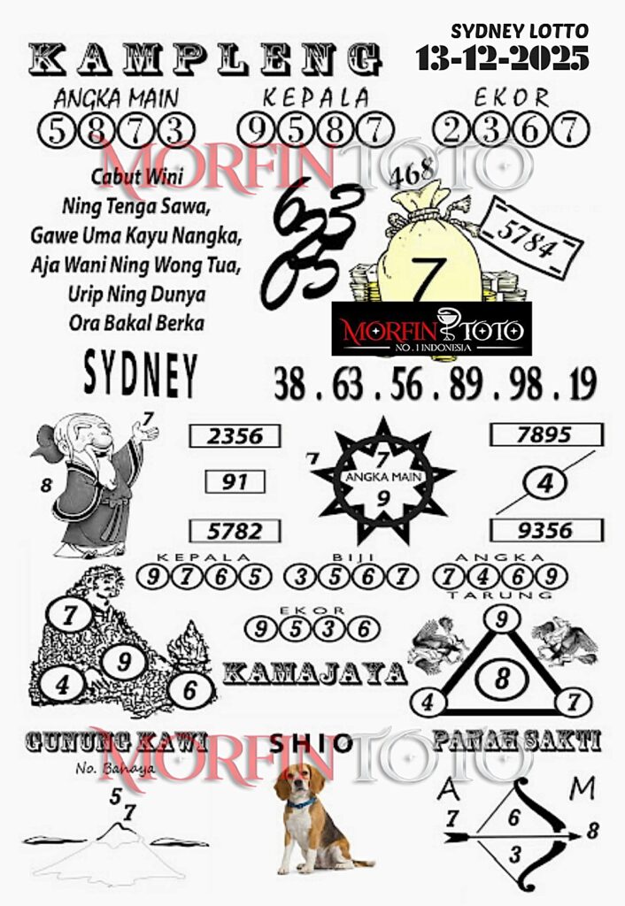 SYAIR TOGEL KAMPLENG SYDNEY LOTTO 13 DESEMBER 2025