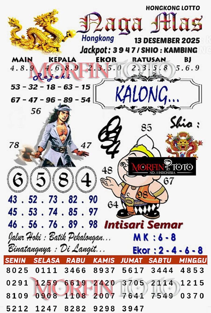SYAIR TOGEL NAGA MAS  HONGKONG LOTTO 12 DESEMBER 2025