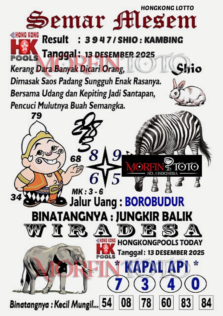 SYAIR TOGEL SEMAR MESEM  HONGKONG LOTTO 12 DESEMBER 2025