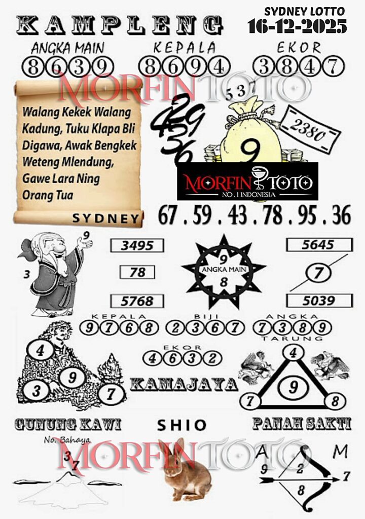 SYAIR TOGEL SENTANA SYDNEY LOTTO 16 DESEMBER2025