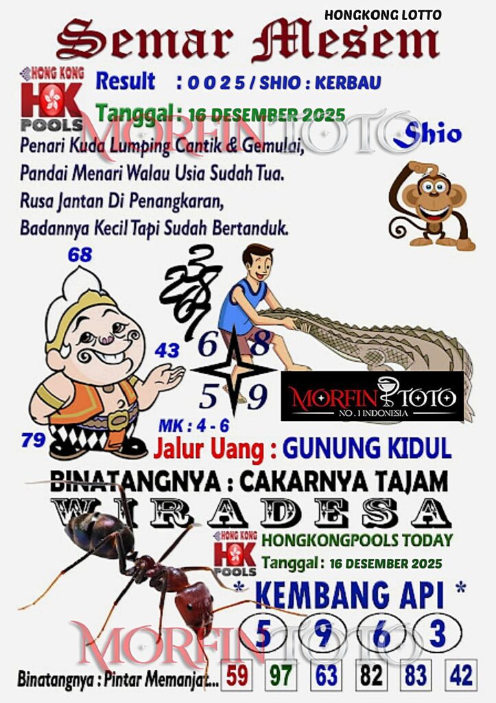 SYAIR TOGEL SEMAR MESEM  HONGKONG LOTTO 16 DESEMBER 2025