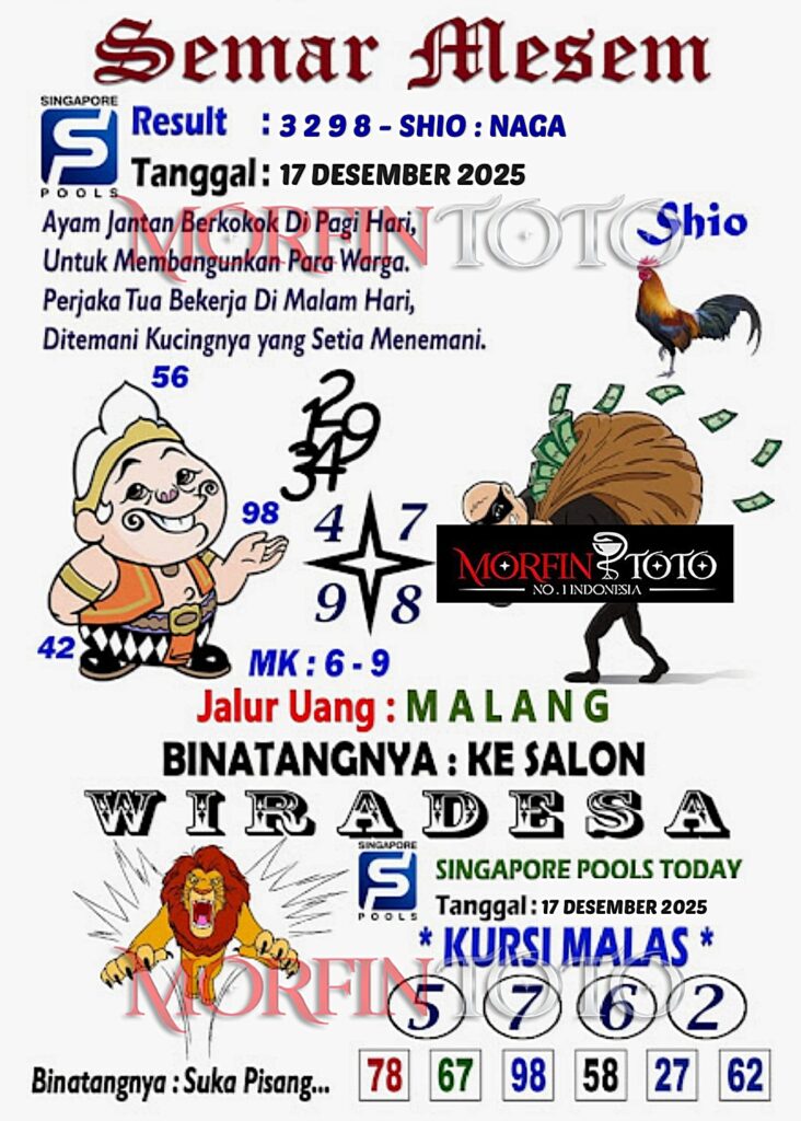 SYAIR TOGEL SEMAR MESEM SINGAPORE POOLS 17 DESEMBER 2025