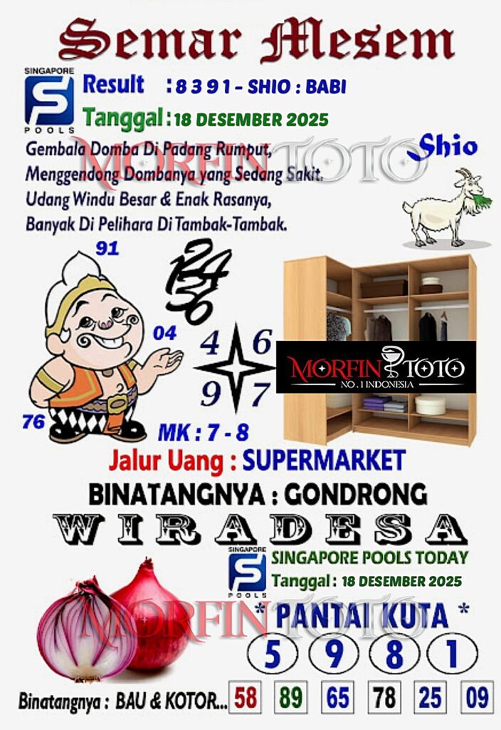 SYAIR TOGEL SEMAR MESEM SINGAPORE POOLS 18 DESEMBER 2025