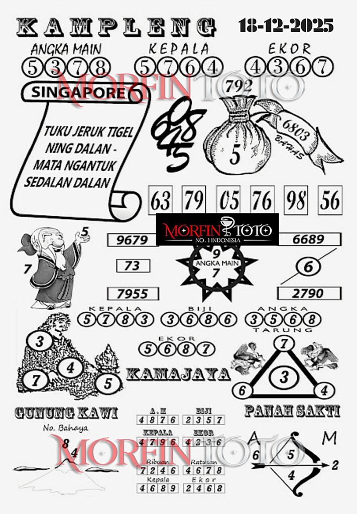 SYAIR TOGEL KAMPLENG SINGAPORE POOLS 18 DESEMBER 2025