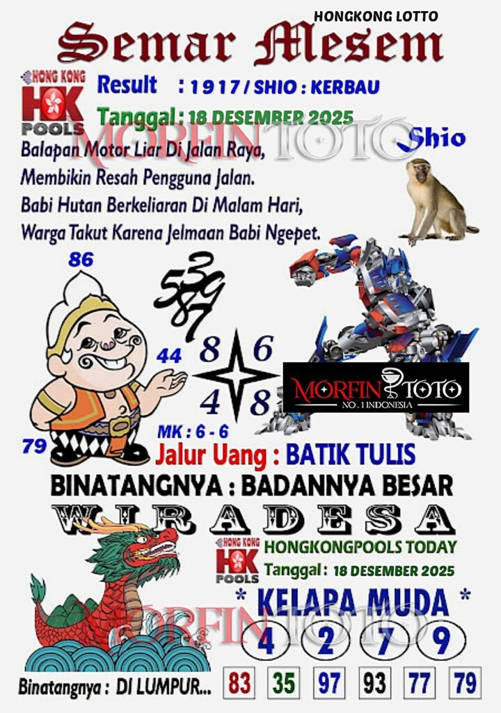 SYAIR TOGEL SEMAR MESEM HONGKONG LOTTO 18 DESEMBER 2025