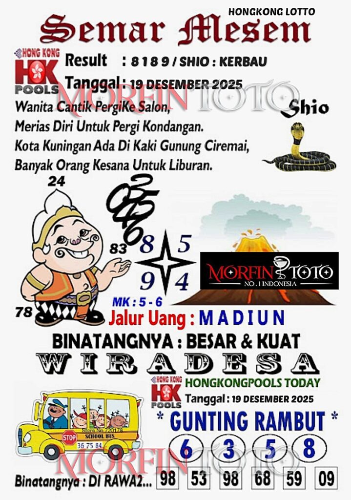 SYAIR TOGEL SEMAR MESEM HONGKONG LOTTO 19 DESEMBER 2025