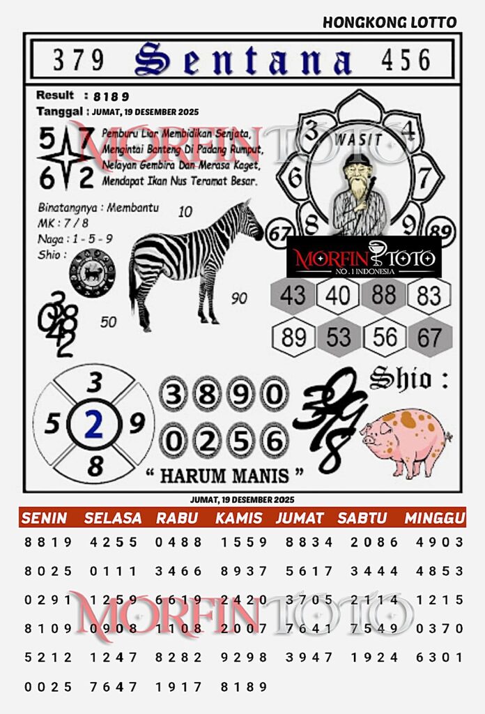 SYAIR TOGEL SENTANA HONGKONG LOTTO 19 DESEMBER 2025