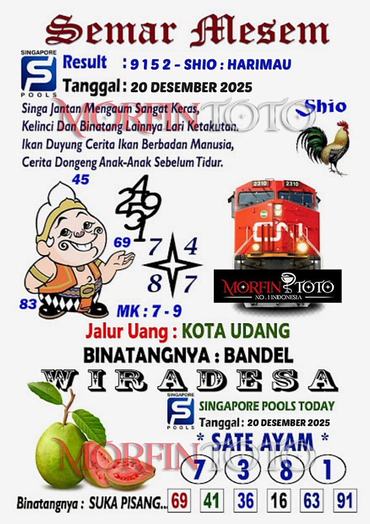 SYAIR TOGEL SEMAR MESEM SINGAPORE POOLS 20 DESEMBER 2025