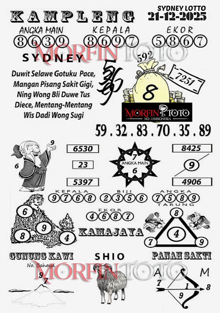 SYAIR TOGEL SENTANA SYDNEY LOTTO 21 DESEMBER2025