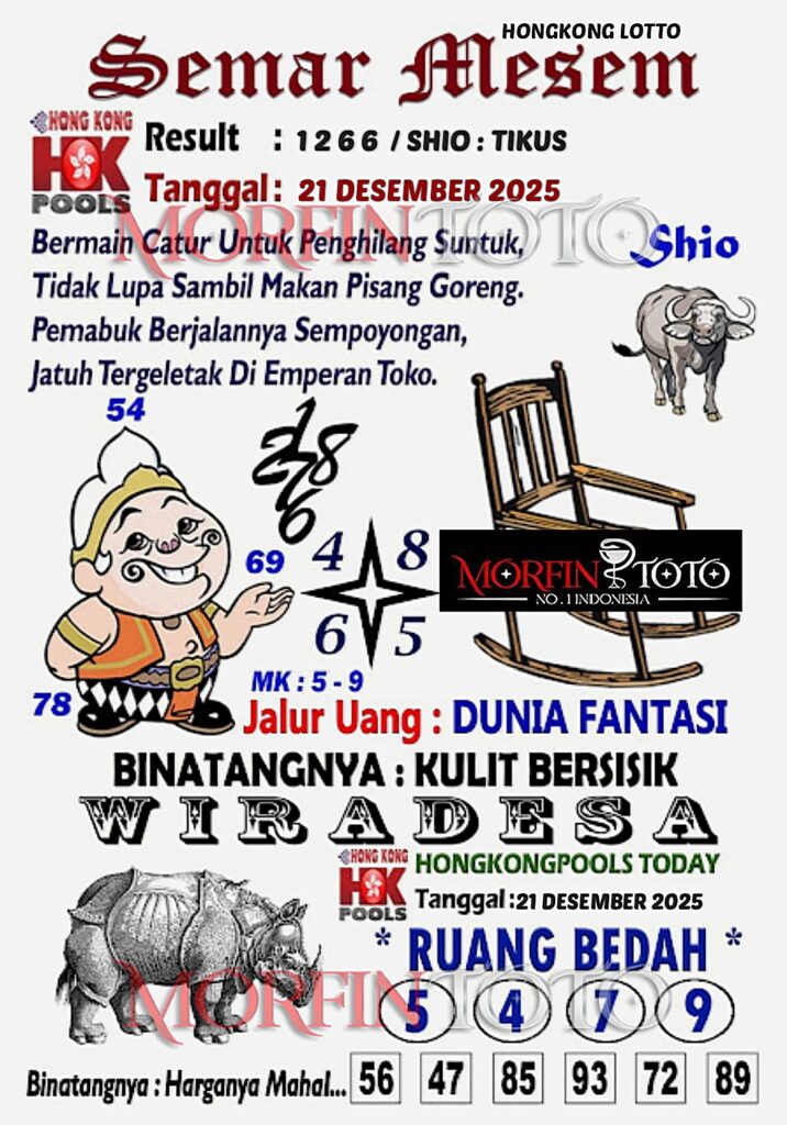 SYAIR TOGEL SEMAR MESEM HONGKONG LOTTO 21 DESEMBER 2025