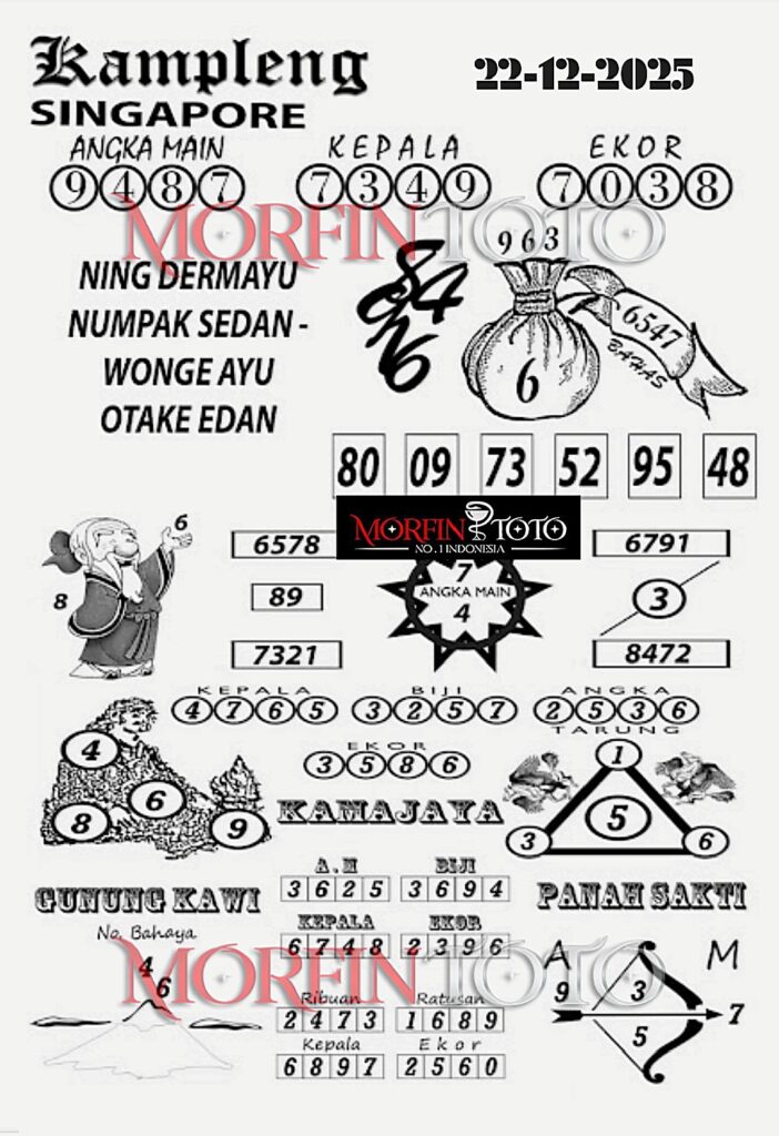 SYAIR TOGEL KAMPLENG SINGAPORE POOLS 22 DESEMBER 2025