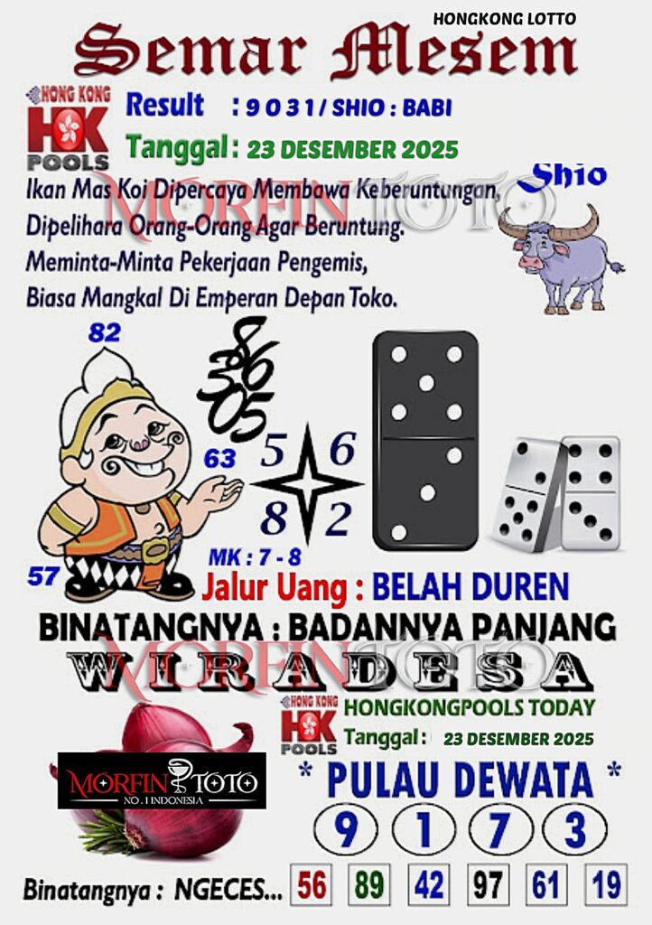 SYAIR TOGEL SEMAR MESEM  HONGKONG LOTTO 23 DESEMBER 2025