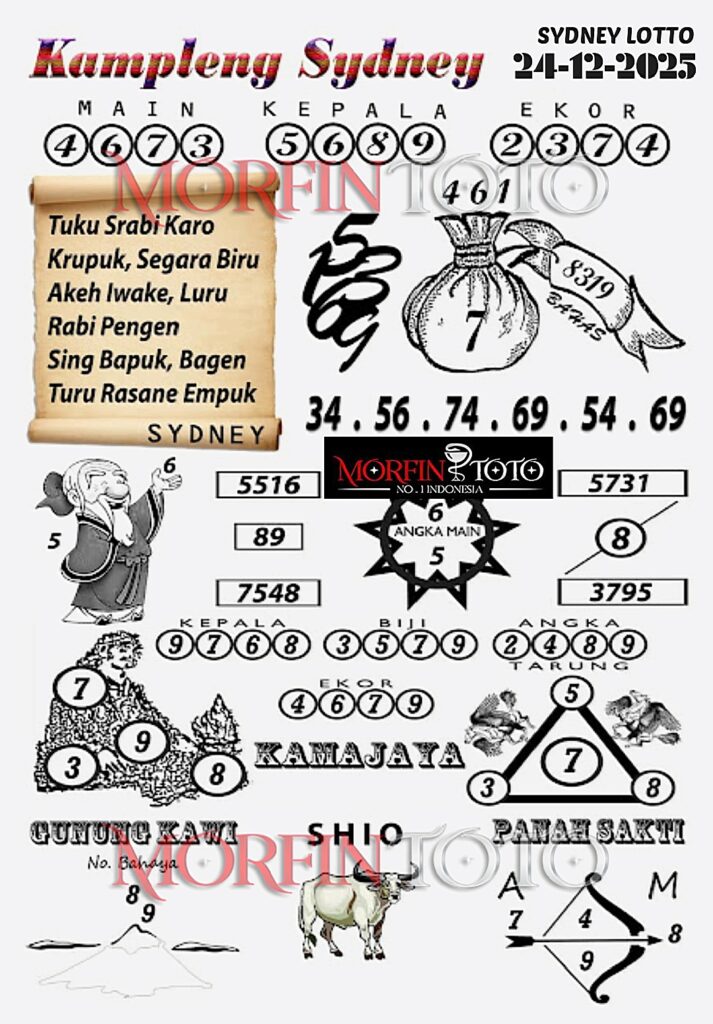 SYAIR TOGEL KAMPLENG SYDNEY LOTTO 24 DESEMBER 2025
