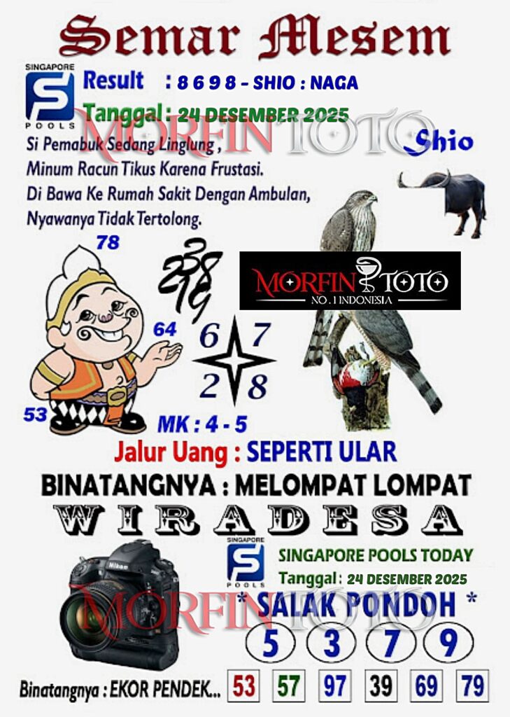 SYAIR TOGEL SEMAR MESEM SINGAPORE POOLS 24 DESEMBER 2025