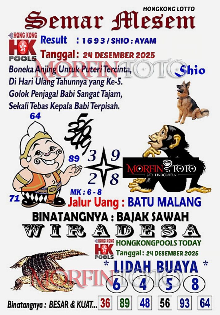 SYAIR TOGEL SEMAR MESEM  HONGKONG LOTTO 24 DESEMBER 2025