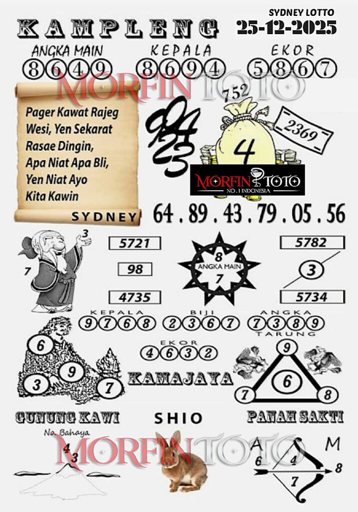 SYAIR TOGEL KAMPLENG SYDNEY LOTTO 25 DESEMBER 2025