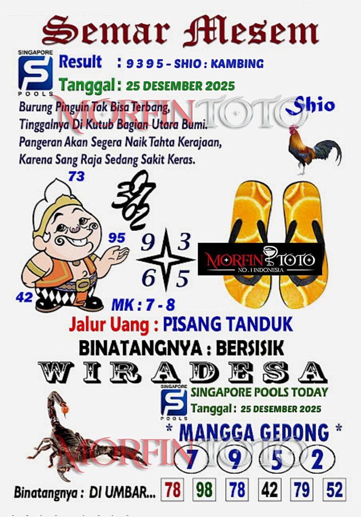 SYAIR TOGEL SEMAR MESEM SINGAPORE POOLS 25 DESEMBER 2025