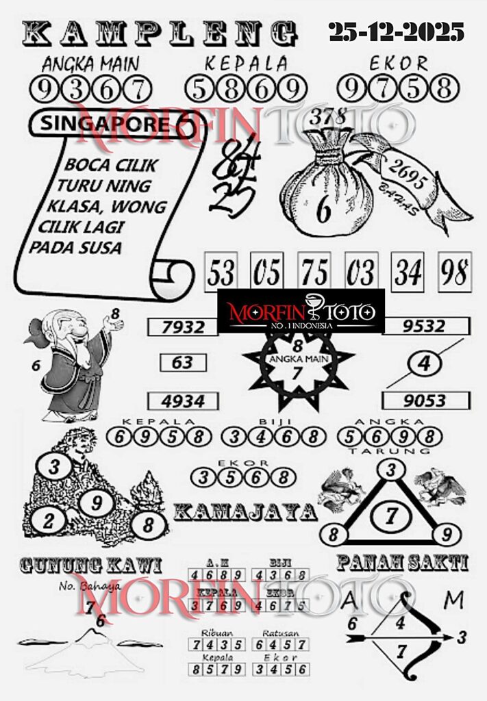 SYAIR TOGEL KAMPLENG SINGAPORE POOLS 25 DESEMBER 2025