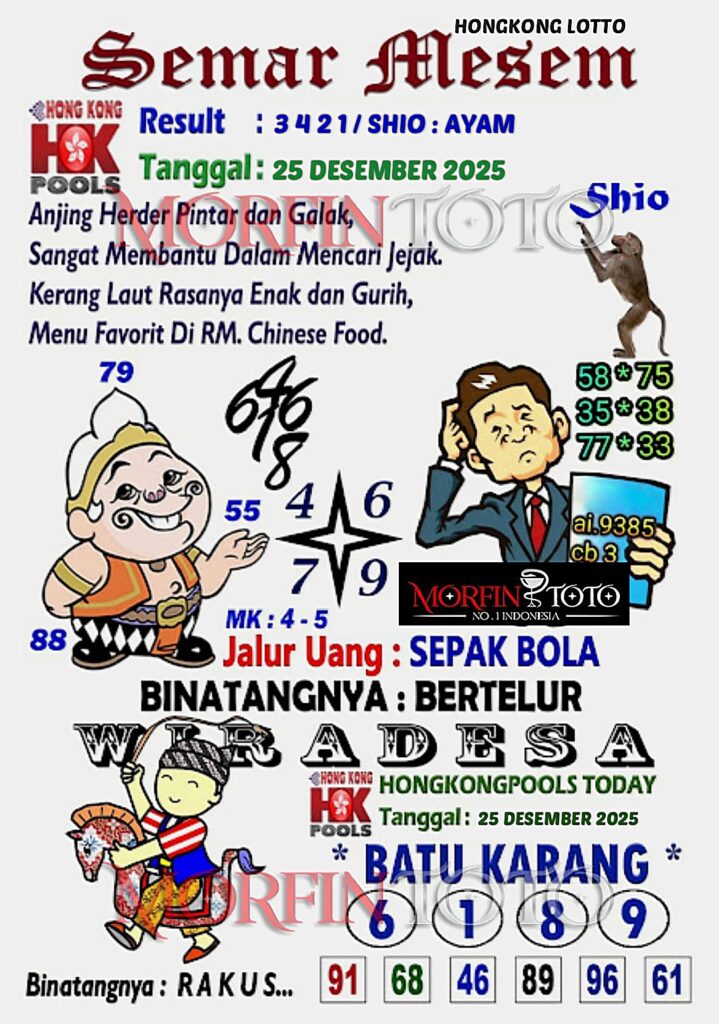 SYAIR TOGEL SEMAR MESEM  HONGKONG LOTTO 25 DESEMBER 2025