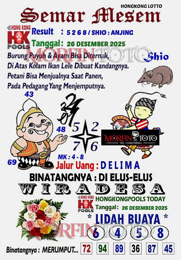 SYAIR TOGEL SEMAR MESEM  HONGKONG LOTTO 26 DESEMBER 2025