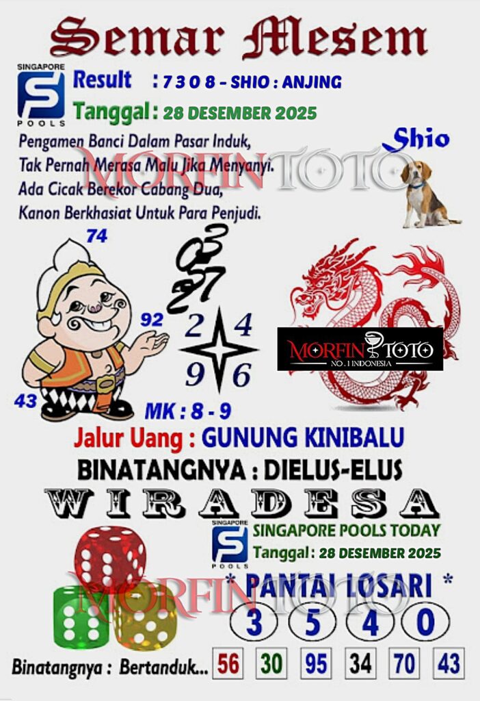 SYAIR TOGEL SEMAR MESEM  SINGAPORE 28 DESEMBER 2025