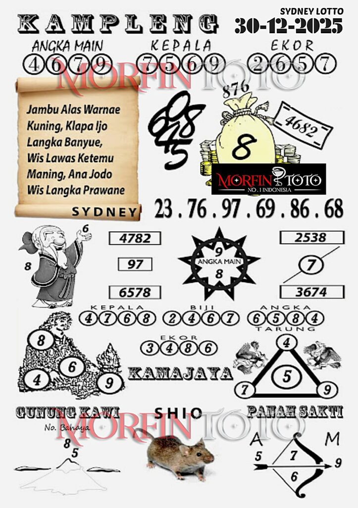 SYAIR TOGEL KAMPLENG SYDNEY LOTTO 30 DESEMBER 2025