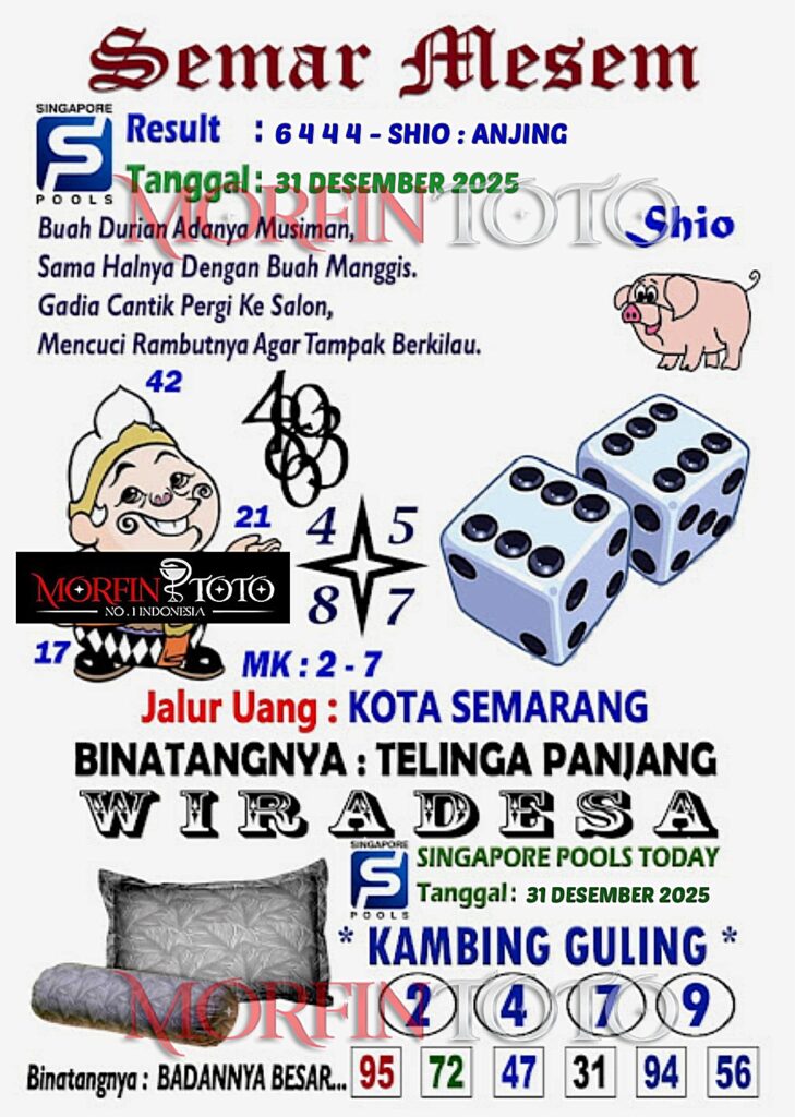 SYAIR TOGEL SEMAR MESEM SINGAPORE  31 DESEMBER 2025