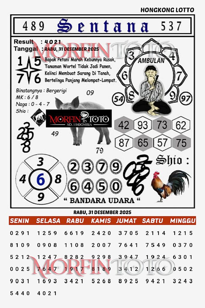 SYAIR TOGEL SENTANA  HONGKONG  31 DESEMBER 2025