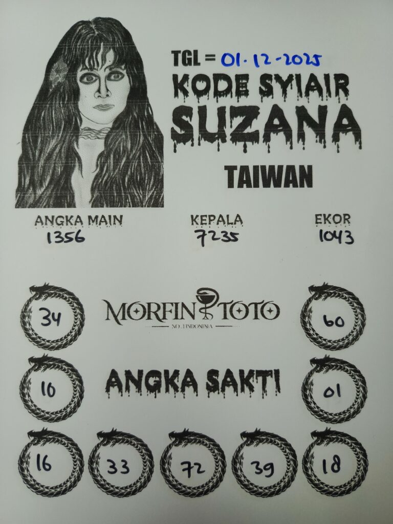 SYAIR TOGEL SUZANA  TAIWAN  01 DESEMBER  2025