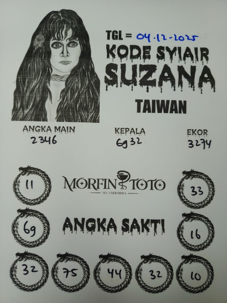 SYAIR TOGEL SUZANA  TAIWAN  04 DESEMBER  2025