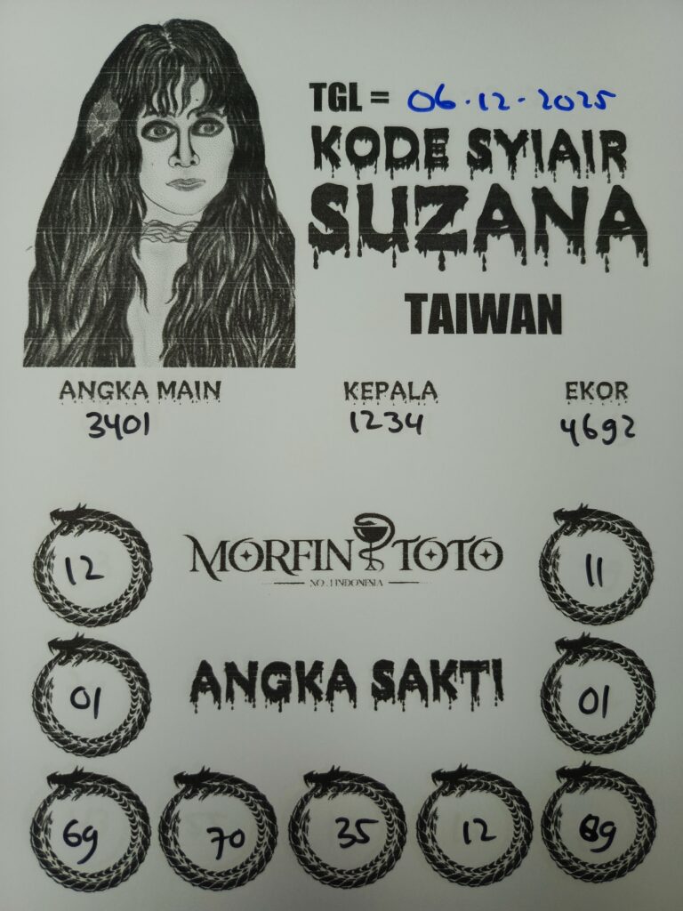 SYAIR TOGEL SUZANA TAIWAN  06 DESEMBER  2025