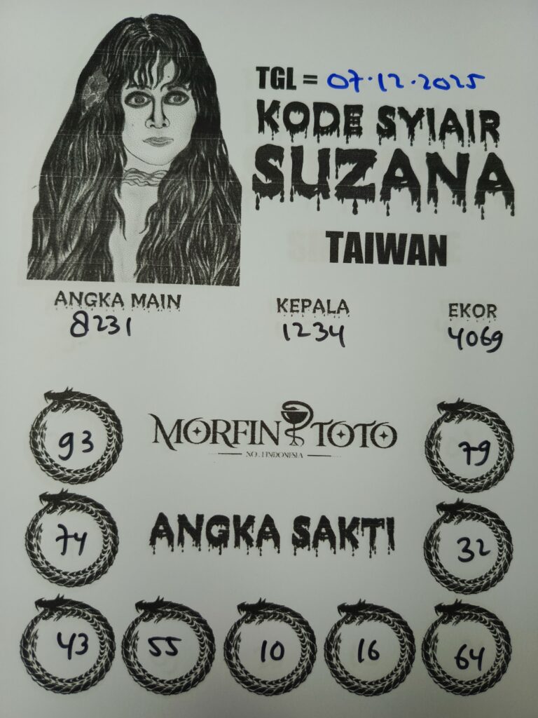 SYAIR TOGEL SUZANA TAIWAN  07 DESEMBER  2025