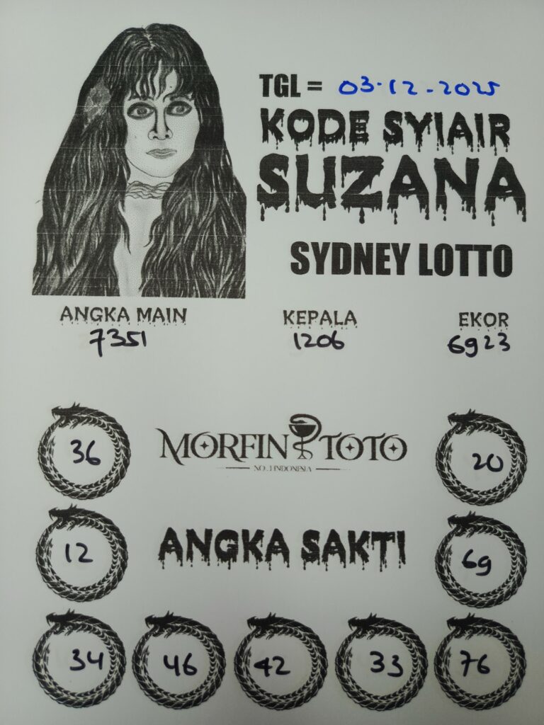 SYAIR TOGEL SUZANA  SYDNEY LOTTO 02 DESEMBER 2025