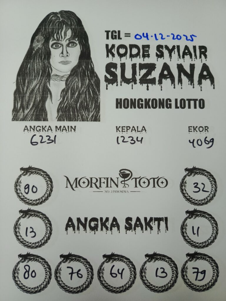 SYAIR TOGEL SUZANA  HONGKONG LOTTO 03 DESEMBER 2025